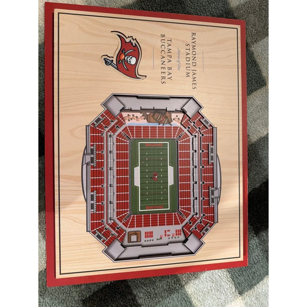 Tampa‎ Bay Buccaneers Raymond James Stadium 3D Wood Wall Art 17x13 NFL Decor